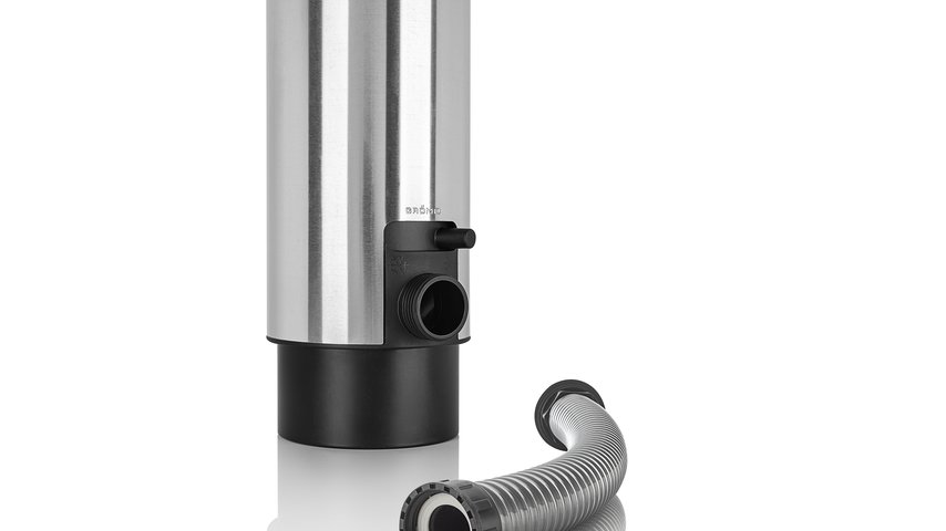 Design-Wassersammler in Zink mit Schlauch | © GRÖMO