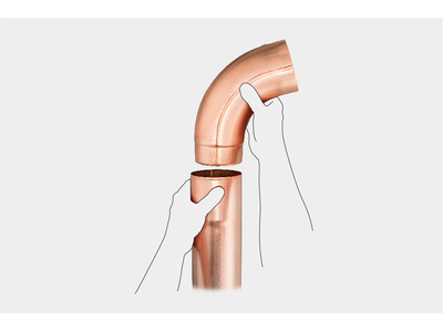 Assembly of a conical GRÖMO pipe elbow wih indent: Step 3