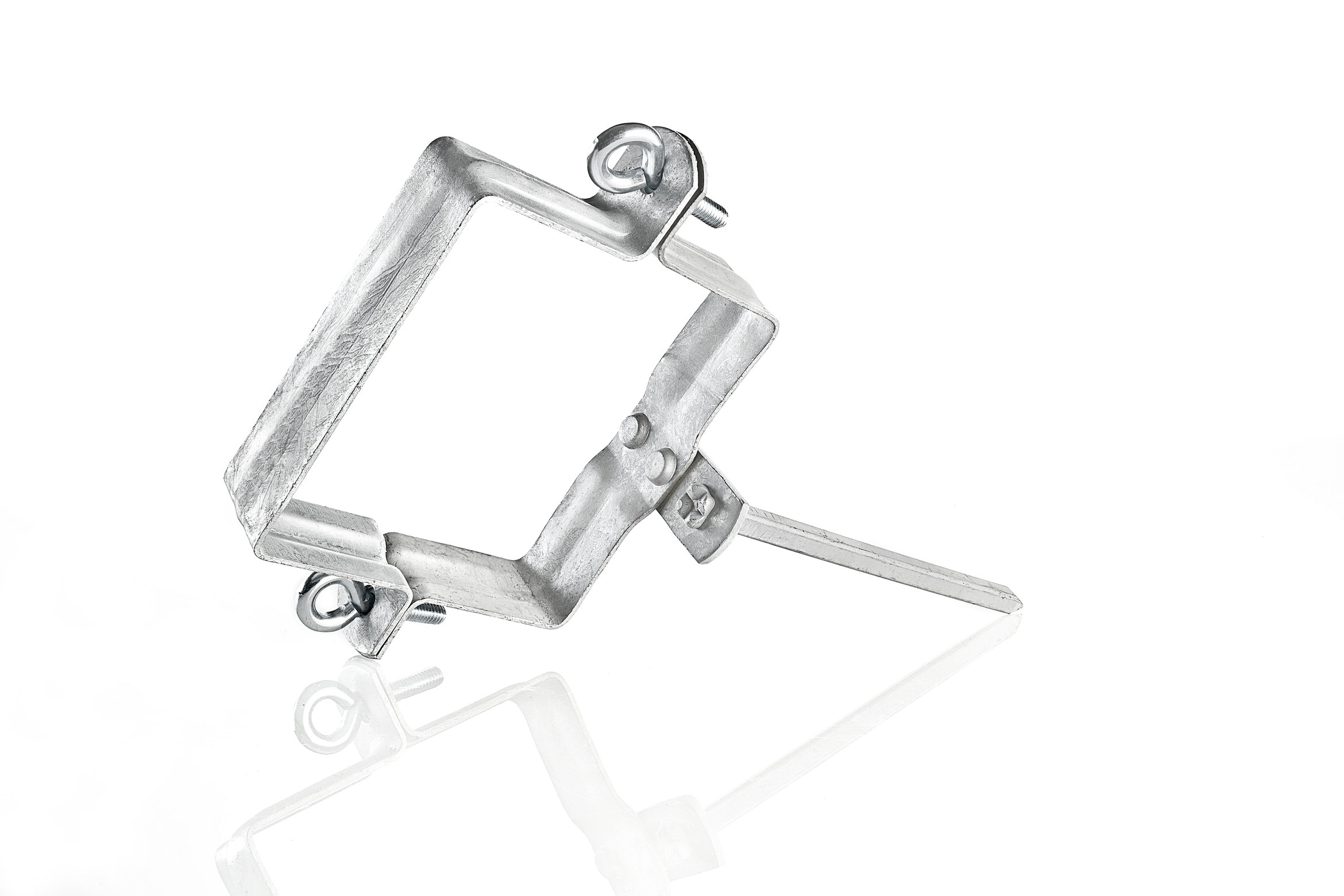 Downpipe bracket, square, with 140mm striker pin GRÖMO